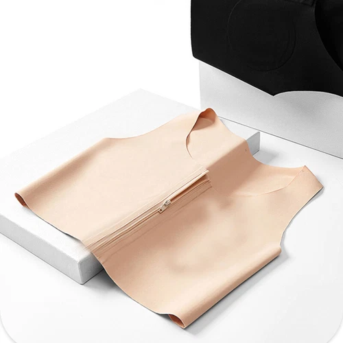 Women Zip Seamless Chest Breast Binder Tomboy FTM Sport Bra Vest Plus Size - Picture 12 of 22