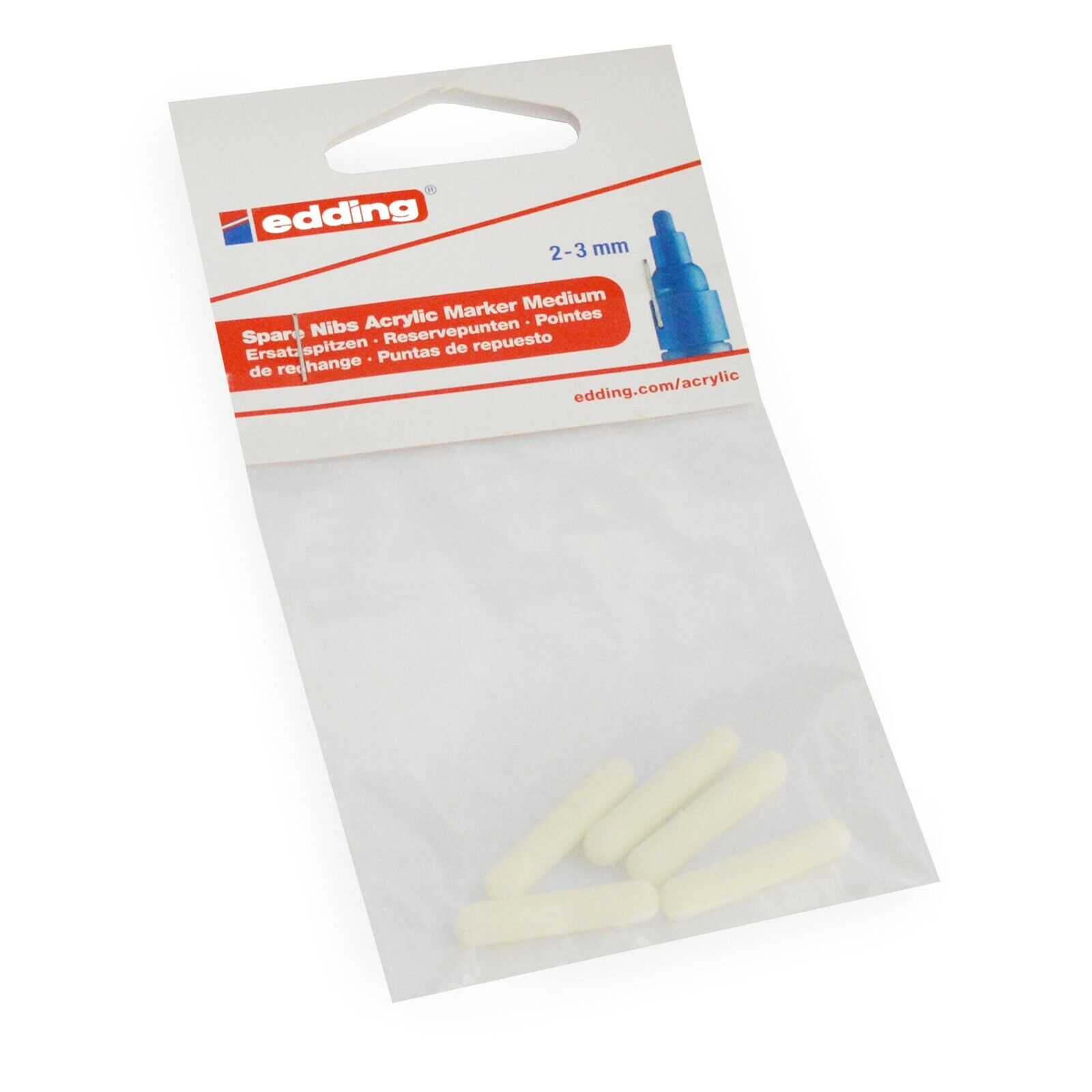 Edding Acrylic Marker Spare Nibs - 5100 Fine 1-2mm - Pack of 5