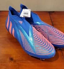 Adidas Predator Edge + FG Hi Res Blue Turbo GZ9002 Size 12.5