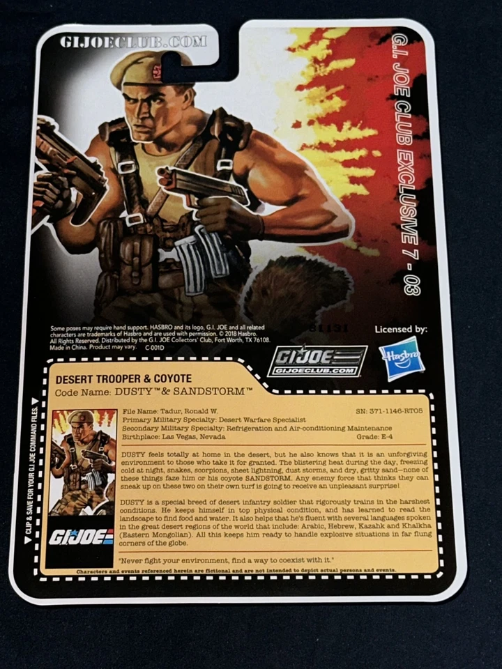 FIGURAS GI JOE DUSTY & SANDSTORM & DREADNOK KAOS HASBRO Clube Exclusivo Com Correio - Imagem 4 de 4