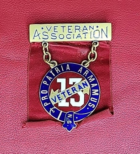Antique New York Army National Guard Enamel Medal 13th Regiment John Frick NY