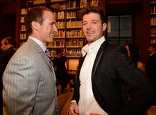 Drew Brees Robin Thicke at Samsung's Hope for Children Gala at Cipr- Old Photo 1