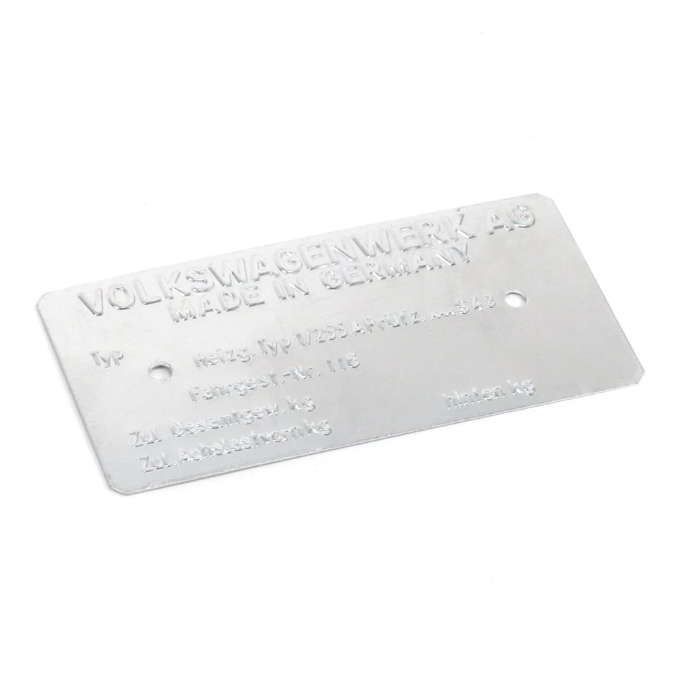 Placa de identificación VW Volkswagen VIN 1965-1973 para Beelte Bus Ghia T4 T3 Thing Foto 4 de 4