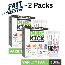 Pure Kick Energy & Hydration Electrolyte Powdered Drink Mix Variety pack, 60 Ct