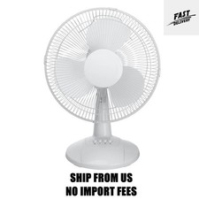 Mainstays 12-inch Table Fan With Adjustable 3-speed Settings And Oscillation Wh