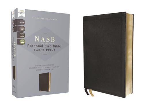 NASB, Personal Size Bible, Large Print, Genuine Leather, Calfskin, Black, Red - Image 7
