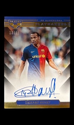 2021/22 Panini Mosaic World Cup Thierry Henry /98 On Card Auto Playmakers