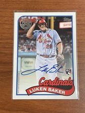 2024 Topps MLB Update Luken Baker 1989 on card Auto RC Rookie 89BA2-LB Cardinals. rookie card picture