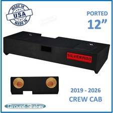 Chevy Silverado 2019-2026 CREW Cab 12" Ported Sub Enclosure Ground shaker