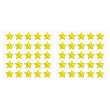2 Sheet Star Gem Stickers 10mm Self Adhesive Jewel Sticker Light Yellow