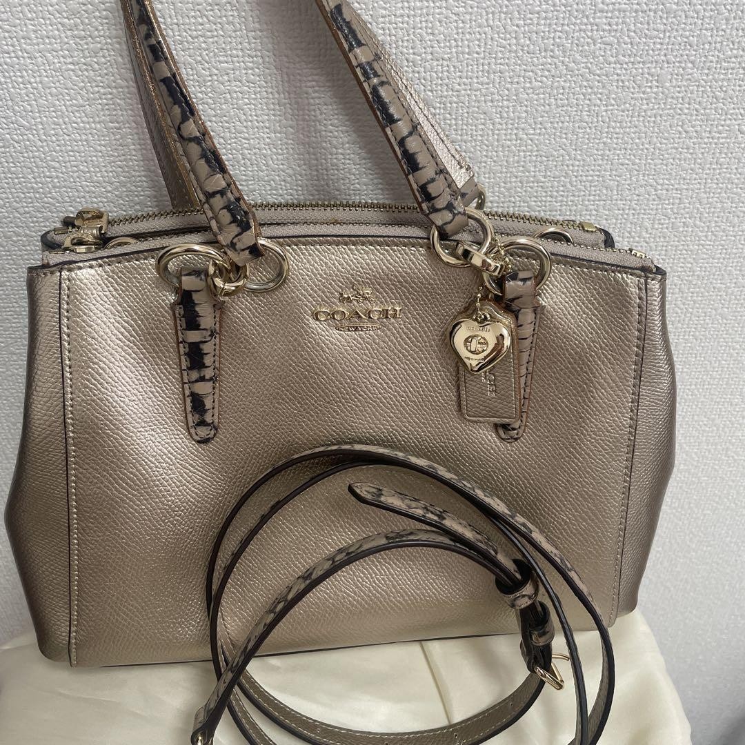 COACH gold-tone leather shoulder bag with chain strap style PC5SK7