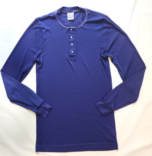 Size Medium Patagonia Blue 4 Snap Capilene Polyester Top Shirt Made in USA