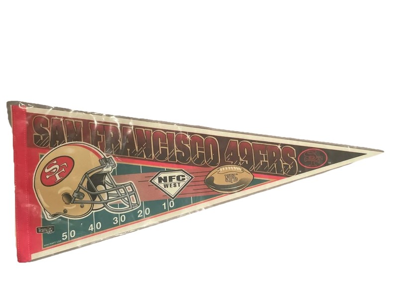 Vintage San Francisco 49ers Pennant In Plastic Protective Cover. Poster. Fan