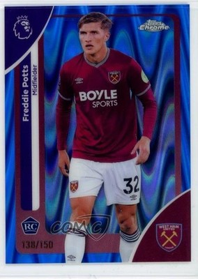 2025 Chrome Premier League Blue RayWave Refractor Freddie Potts Rookie RC 1r1u