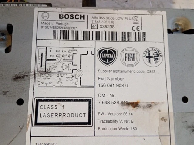 AUTORADIO PER ALFA ROMEO Mito Serie (955_) 1560919080 (08>) - Immagine 2 di 3