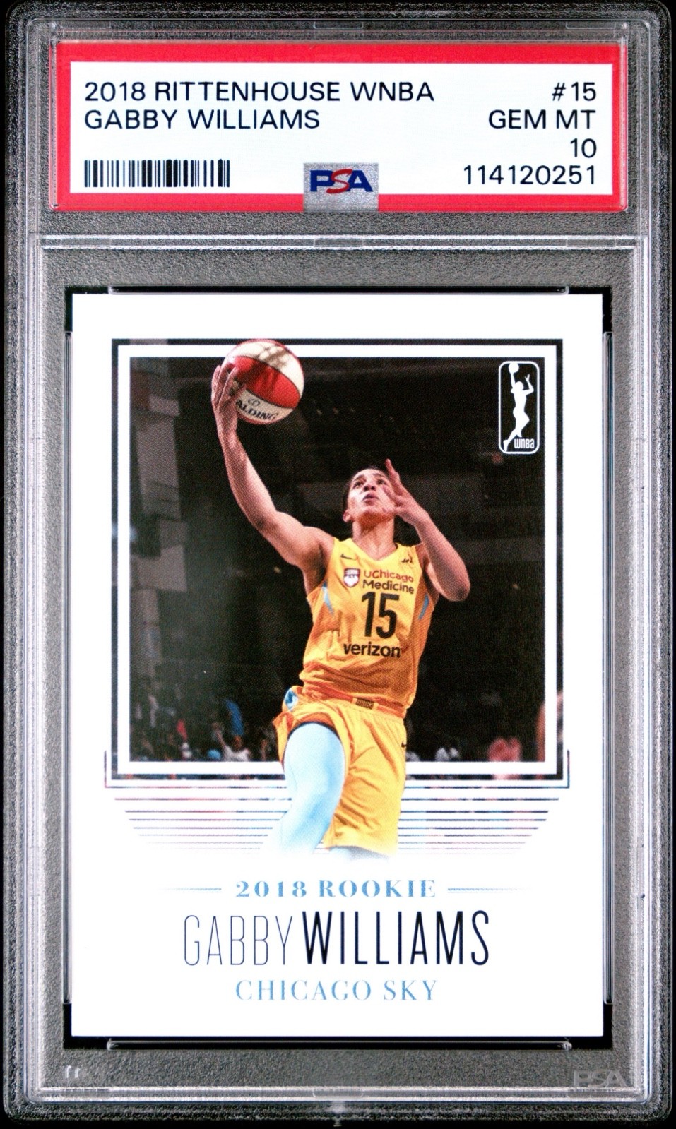 2018 Rittenhouse WNBA - Gabby Williams #15 /500 (RC) Valkyries Sky PSA 10