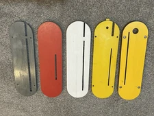 Five Delta/Rockwell Unisaw Table Saw Throat Plates 