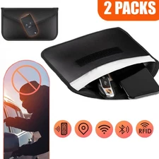 2X Anti-Theft Faraday Bag Car Protection RFID Signal Blocker Pouch Phone Wallet