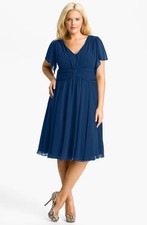 Ivy & Blue Maggy Boutique Flutter Sleeve Dress Plus Sz 24W Royal Blue