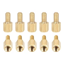 200Pack M3x5x4mm Brass Hex Standoff Male to Female Spacer Screw Nuts