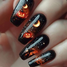 24pcs Press-On Nails, Halloween Design