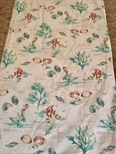 Nautical Shower Curtain Fabric Fish Sealife Ocean Coastal Cotton 72 x68
