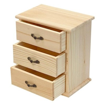 Wohndeko Schlafzimmer Organizer Kiefer Schmuckk?stchen 3 Schubladen Organizer K
