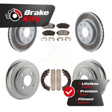 Front Rear Coat Disc Brake Rotors Ceramic Pad Drum Kit For 1994-1995 Honda Civic