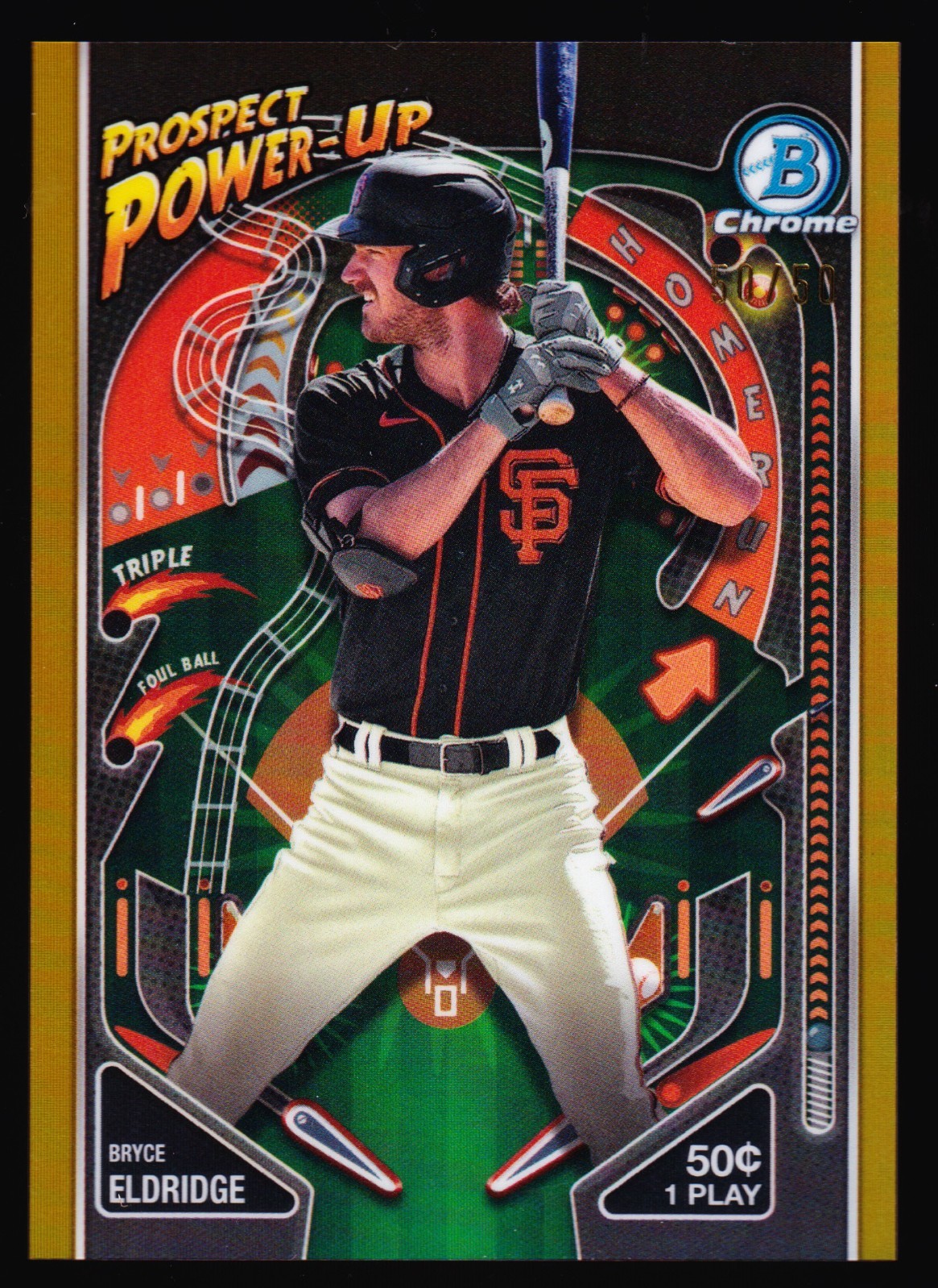 Bryce Eldridge SF Giants Prospect Power-Up 2024 Bowman Chrome #PP-19 GOLD 50/50