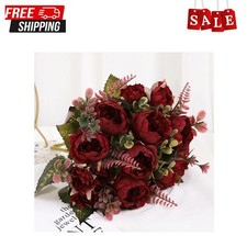 9 Heads Of Peony Flowers Artificial Flowers For Home Wedding Gardening Decor UK