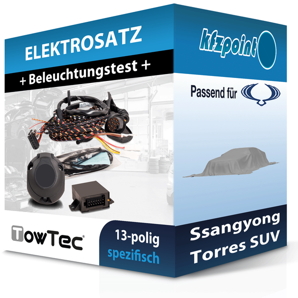 Towtec E-Satz 13Polig Fahrzeugspezifisch Passend FüR Ssangyong Torres Suv Neu-image