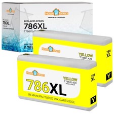 2PK for Epson T786XL Ink Cartridges for WorkForce WF-4630 WF-4640 WF-5110 Yellow