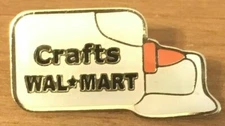 Rare Walmart Lapel Pin Crafts Department Glue Bottle Wal-mart Pinback