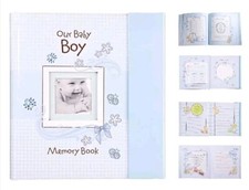 Our Baby Boy Memory Book Keepsake Photo Album Newborn Christian Shower Gift NEW