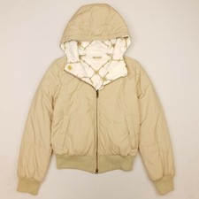 Marlboro Classics Womens Puffer Jacket Reversable 2 Sided Hood Small Beige