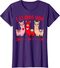 I Llama You Cute Alpaca Lover Couple Valentine's Day Ladies' Crewneck T-Shirt