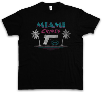 MIAMI CRIMES T-SHIRT Florida Sea Beach Palms Bar and Grill Vice Holidays