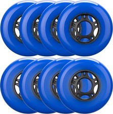 8-Pack Inline Skate Wheels Outdoor Indoor Roller Blade 85a 72mm, Blue
