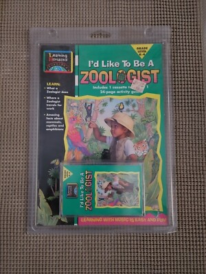 Id Like To Be a Zoologist Cassette Tape & 24 Pg Activity Book Home School Tr8#50