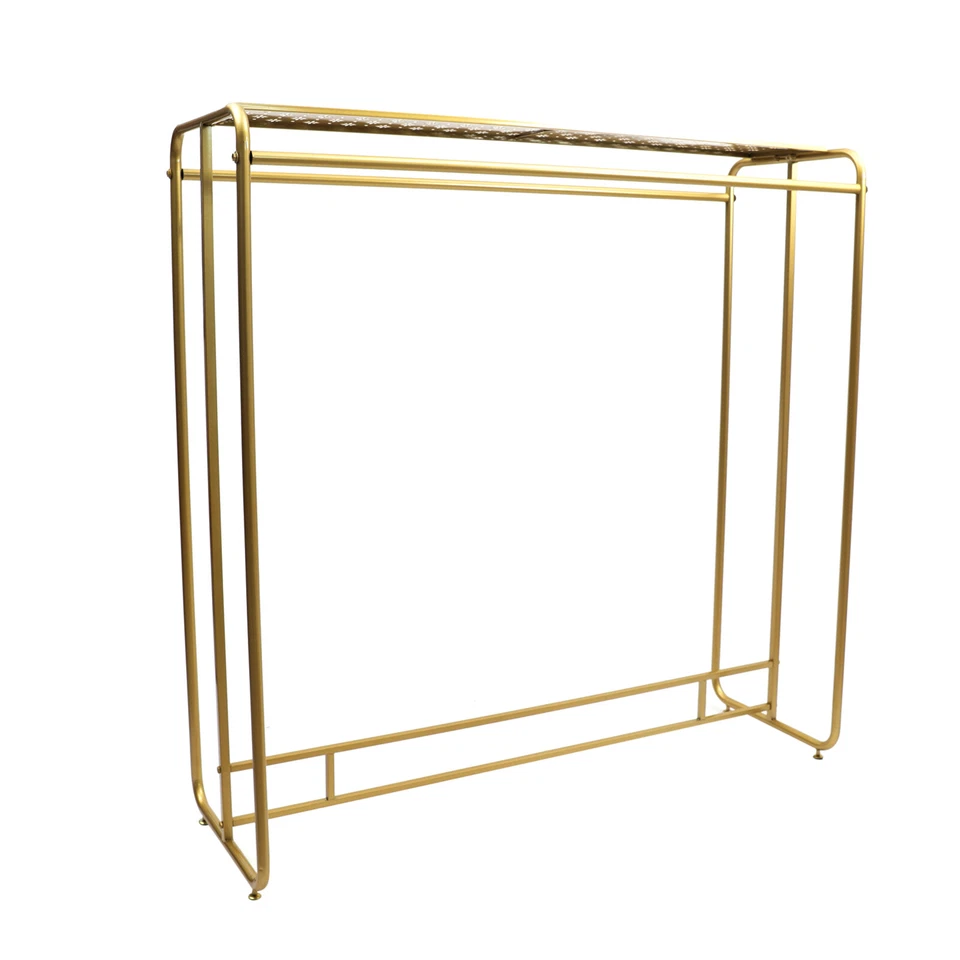 Estante de ropa dorado al por menor de metal con doble varilla colgante NUEVO Foto 3 de 4