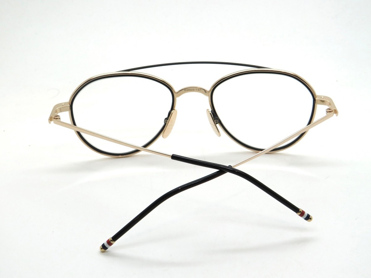 トムブラウンTB-109 THOM BROWNE TB-109-A-GLD-BLK Gold/Black Authentic 53mm