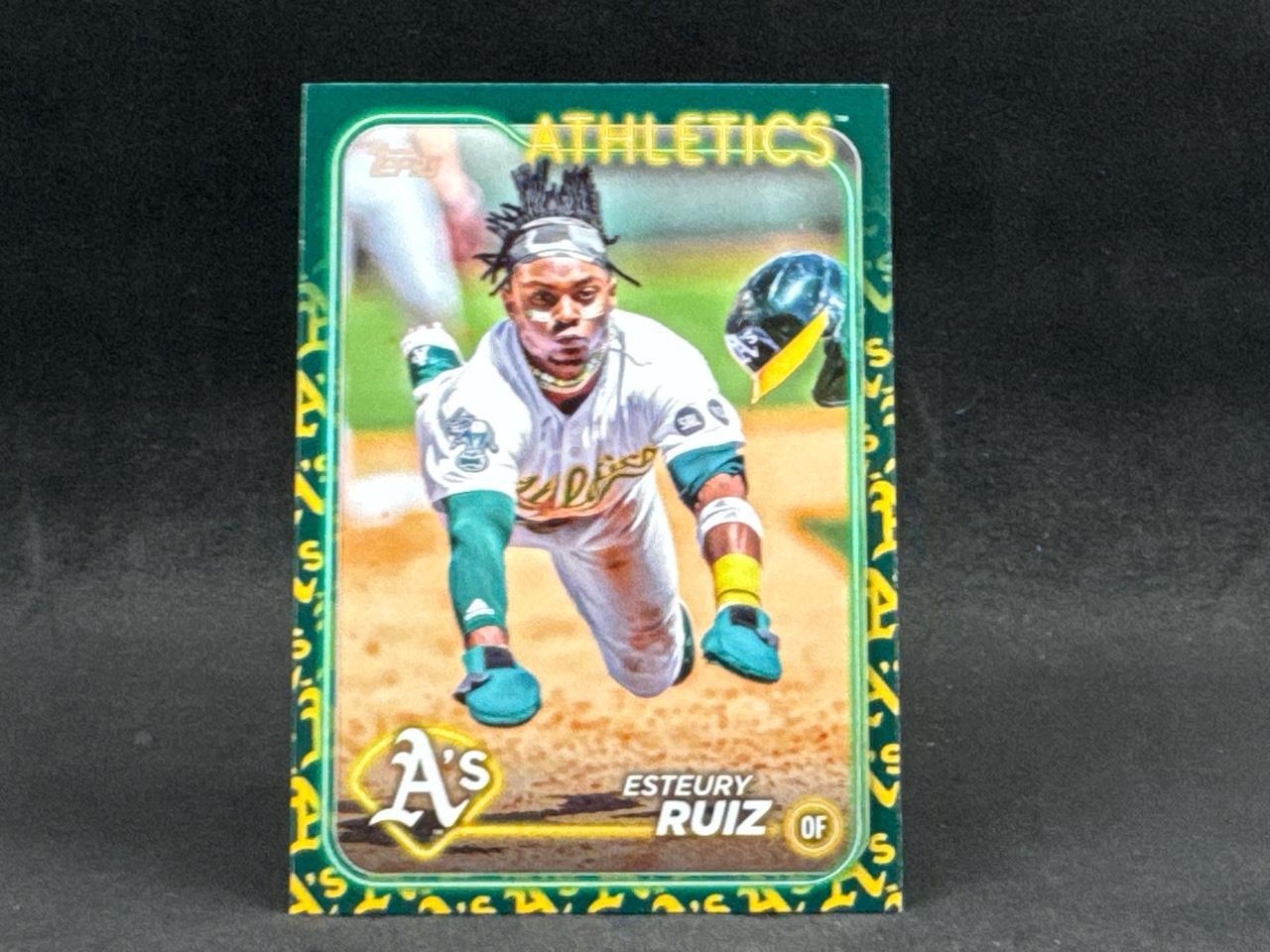 2024 TOPPS SERIES 1 ESTEURY RUIZ #21 TEAM COLOR BORDER VARIATION SP ATHLETICS