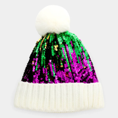 Colorful  sequined  beanie Multi Colored Sequin Hat Multi-colored Sequined Slouchy  main image 3