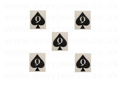 Mini Queen Of Spades Style 2 QOS Temporäres Tattoo BBC Hotwife KOSTENLOSER VERSAND - 5er Pack