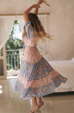 Spell and The Gypsy Juniper Tiered Gown Floral Maxi Dress Size Medium