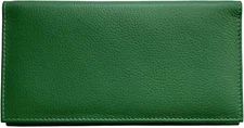 Emerald Green Basic Genuine Leather Checkbook Cover for Men & Women