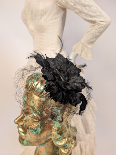 GOTHIC VINTAGE 1950’S FLORAL FASCINATOR HAT BY MR JOHN