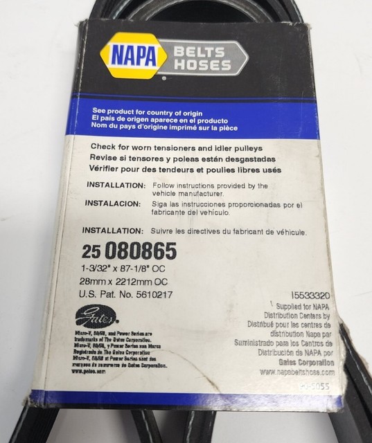 NAPA Industrial Belt Microv 25 Power Series 080865 8pk2198 for sale