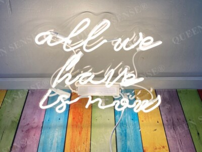 20''x16'' All We Have is Now Warm White Acrylic Neon Sign Lamp Light Visual QL