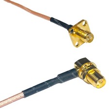 RG316 RP-SMA Female Flange to RP-SMA FEMALE ANGLE RF Cable Rapid-SHIP LOT